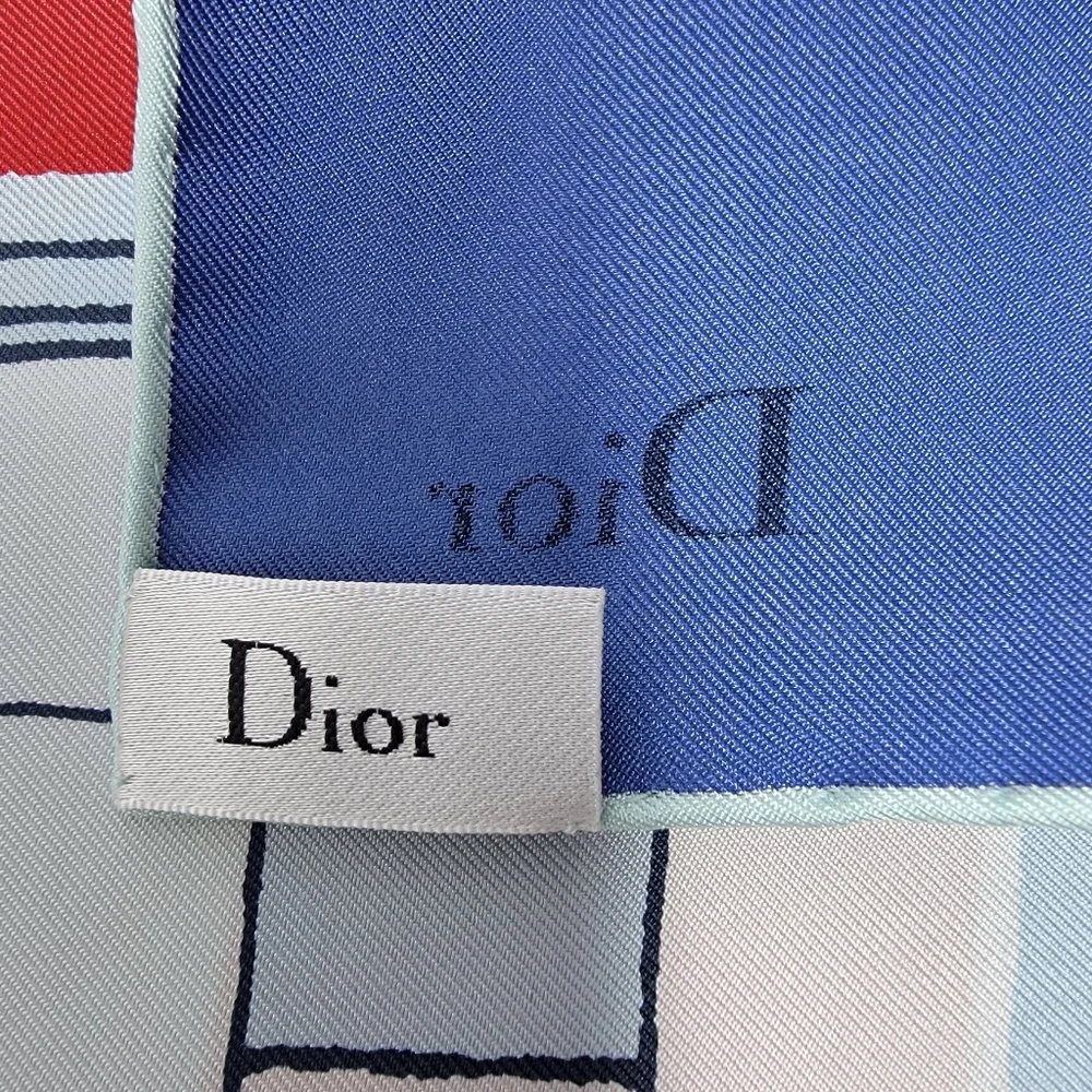 Christian Dior Multicolor Achitectural Design 100% Silk Scarf